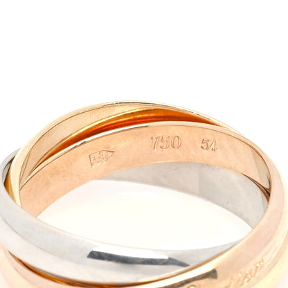 Cartier 18K Pink Yellow White Gold Classic Les Must De Cartier Trinity Ring 54 6.75 4 of 5