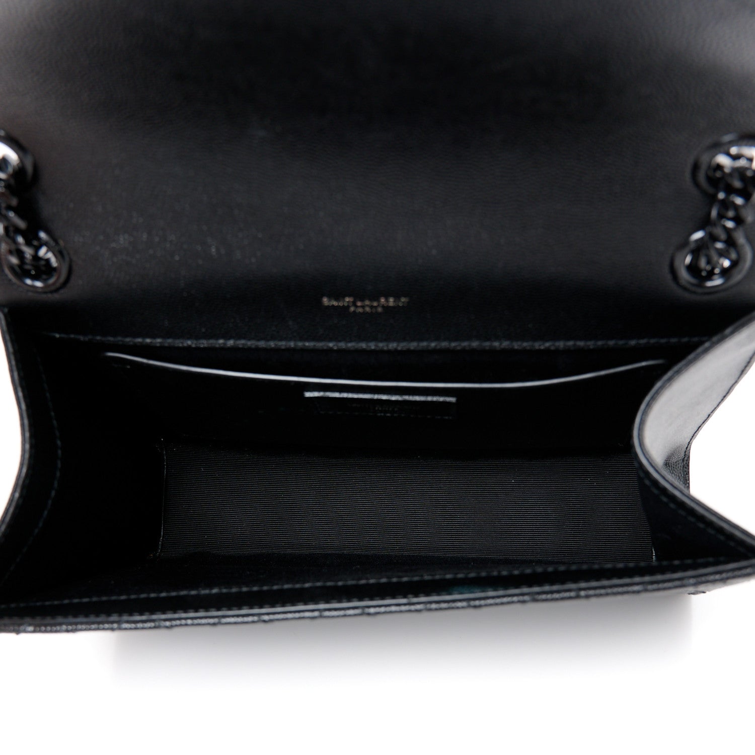 Saint Laurent Grain De Poudre Textured Mixed Matelasse Triquilt Medium Monogram Monochrome Satchel Black 5 of 11