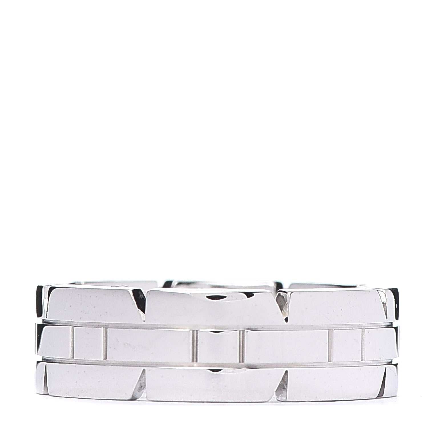 Cartier 18K White Gold Diamond 6mm Tank Francaise Band Ring 52 6 3 of 4