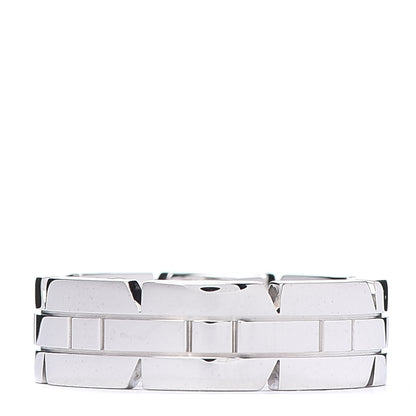 Cartier 18K White Gold Diamond 6mm Tank Francaise Band Ring 52 6 3 of 4