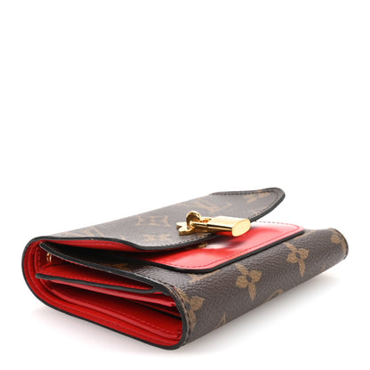 Louis Vuitton Monogram Flower Lock Compact Wallet Coquelicot 4 of 8