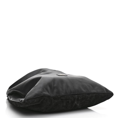 Valentino Garavani Calfskin Suede Rockstud Hobo Black 5 of 9