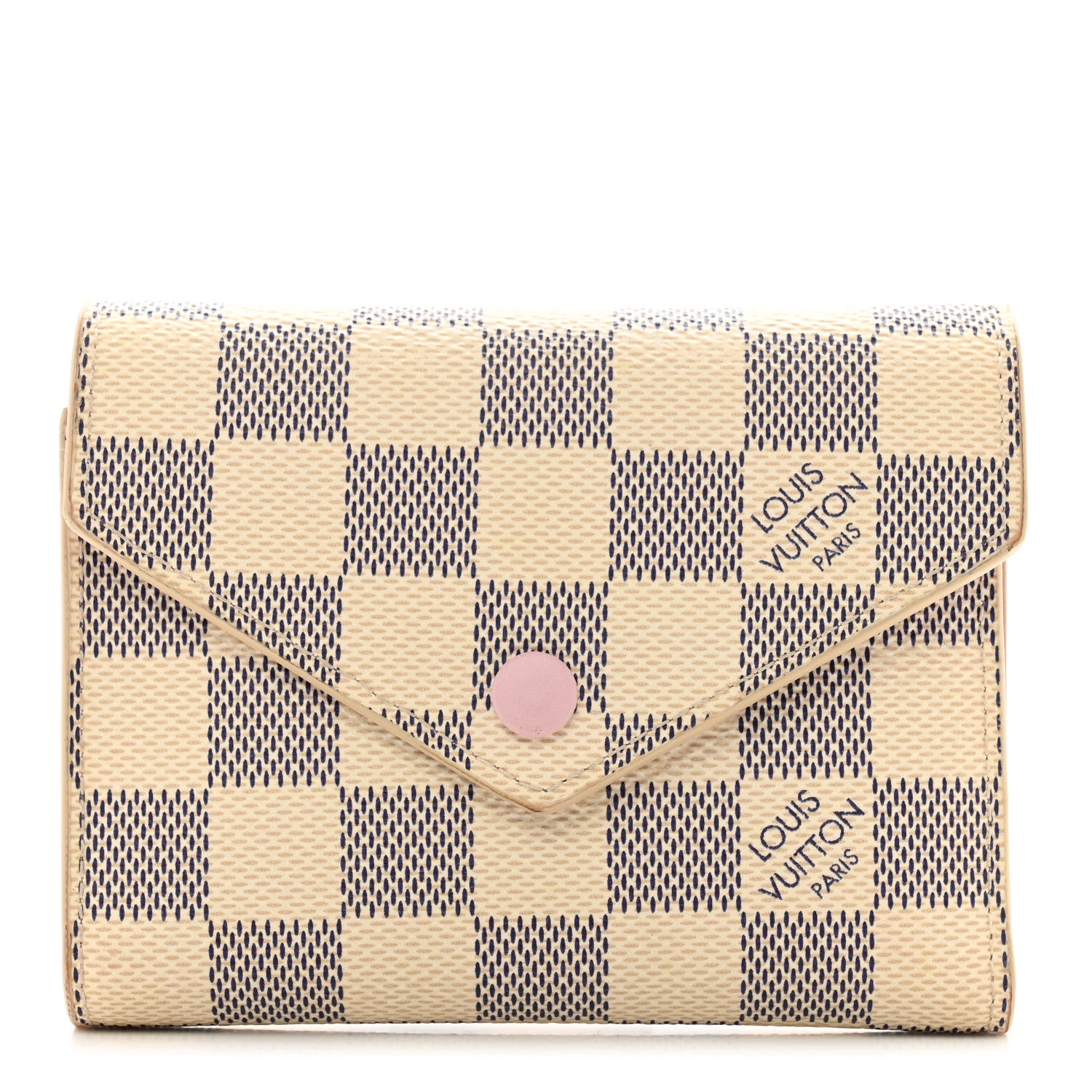 Louis Vuitton Damier Azur Victorine Wallet Rose Ballerine 1 of 6
