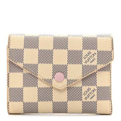 Louis Vuitton Damier Azur Victorine Wallet Rose Ballerine 1 of 6