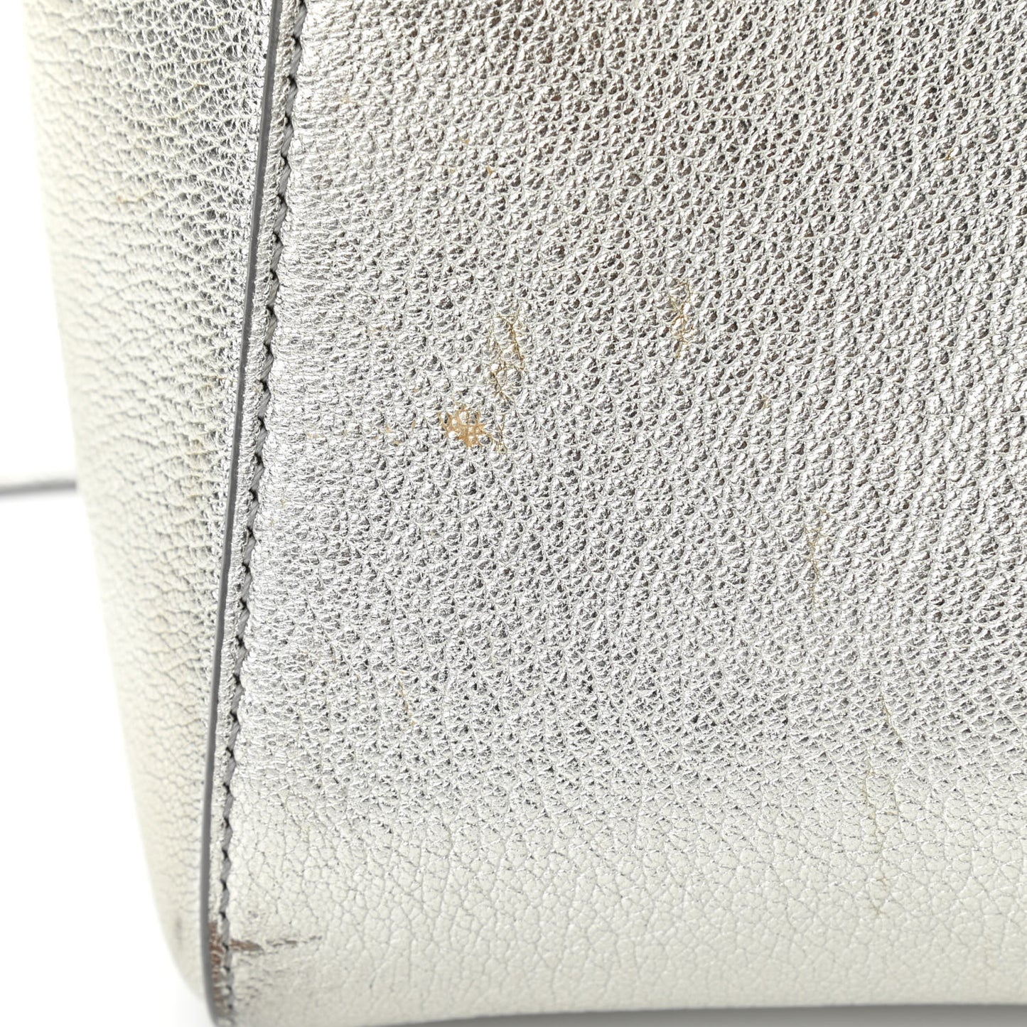 Metallic Sugar Goatskin Small Antigona Silver