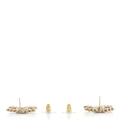Chanel Strass Crystal Dazzling Wheat CC Earrings Gold 3 of 6
