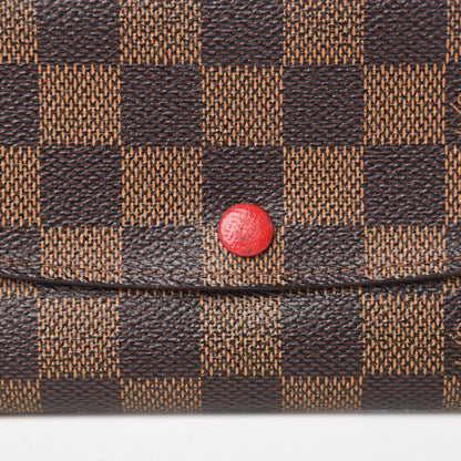 Louis Vuitton Damier Ebene Emilie Wallet Red 7 of 11