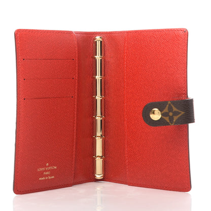 Louis Vuitton Monogram Groom Small Ring Agenda Cover Red 5 of 7