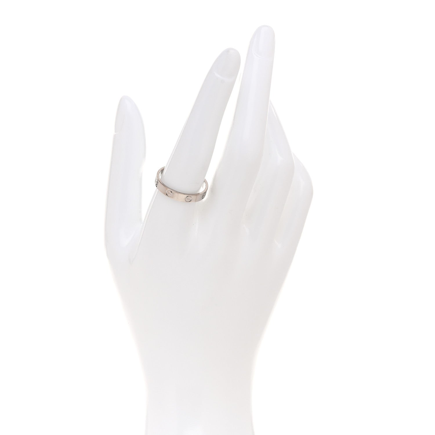 Cartier 18K White Gold 3.5mm LOVE Wedding Band Ring 58 8.25 2 of 4
