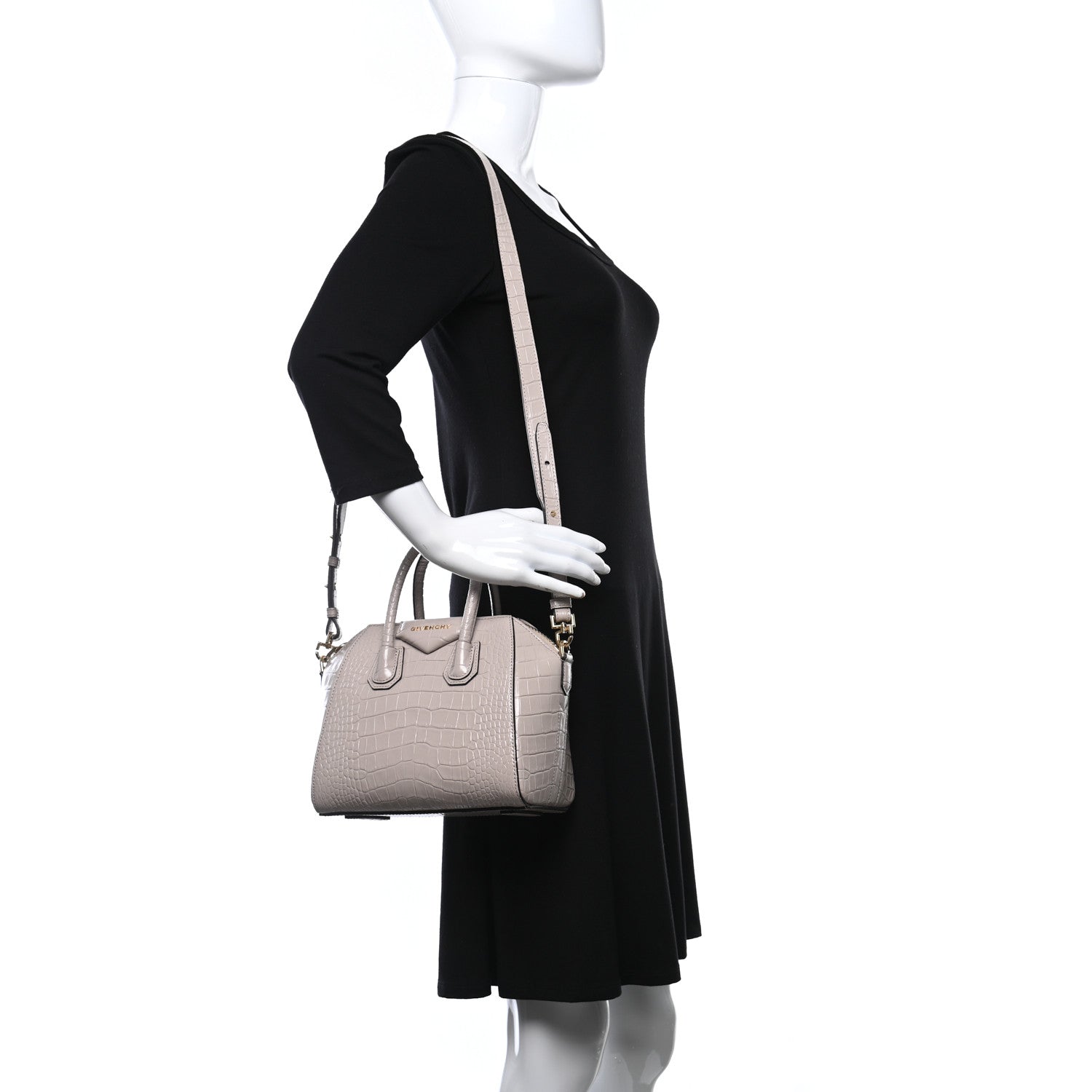 Givenchy Calfskin Crocodile Embossed Mini Antigona Dune 2 of 11