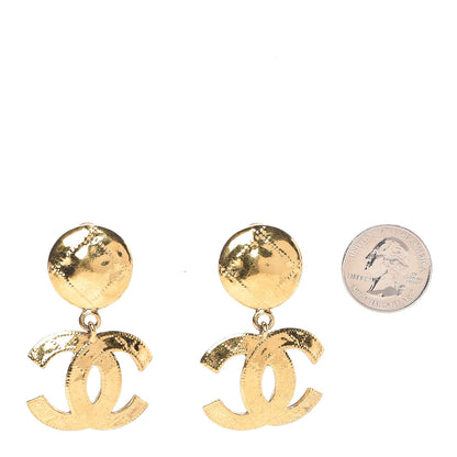 Chanel CC Drop Clip On Earrings Gold 2 of 6
