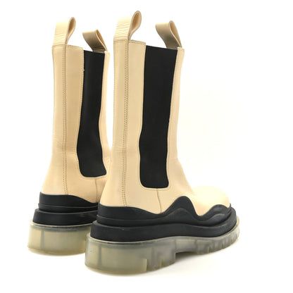 Bottega Veneta Calfskin The Tire Chelsea Boots 37 Wax Black Transparent 4 of 8