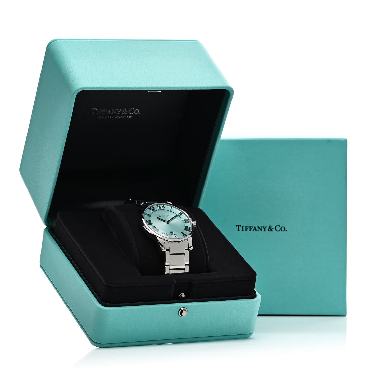 Stainless Steel 37mm Atlas 2-Hand Quartz Watch Tiffany Blue