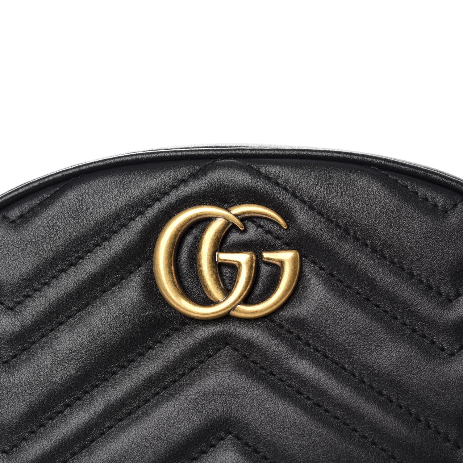 Gucci Calfskin Matelasse GG Marmont Belt Bag 75 30 Black 9 of 9