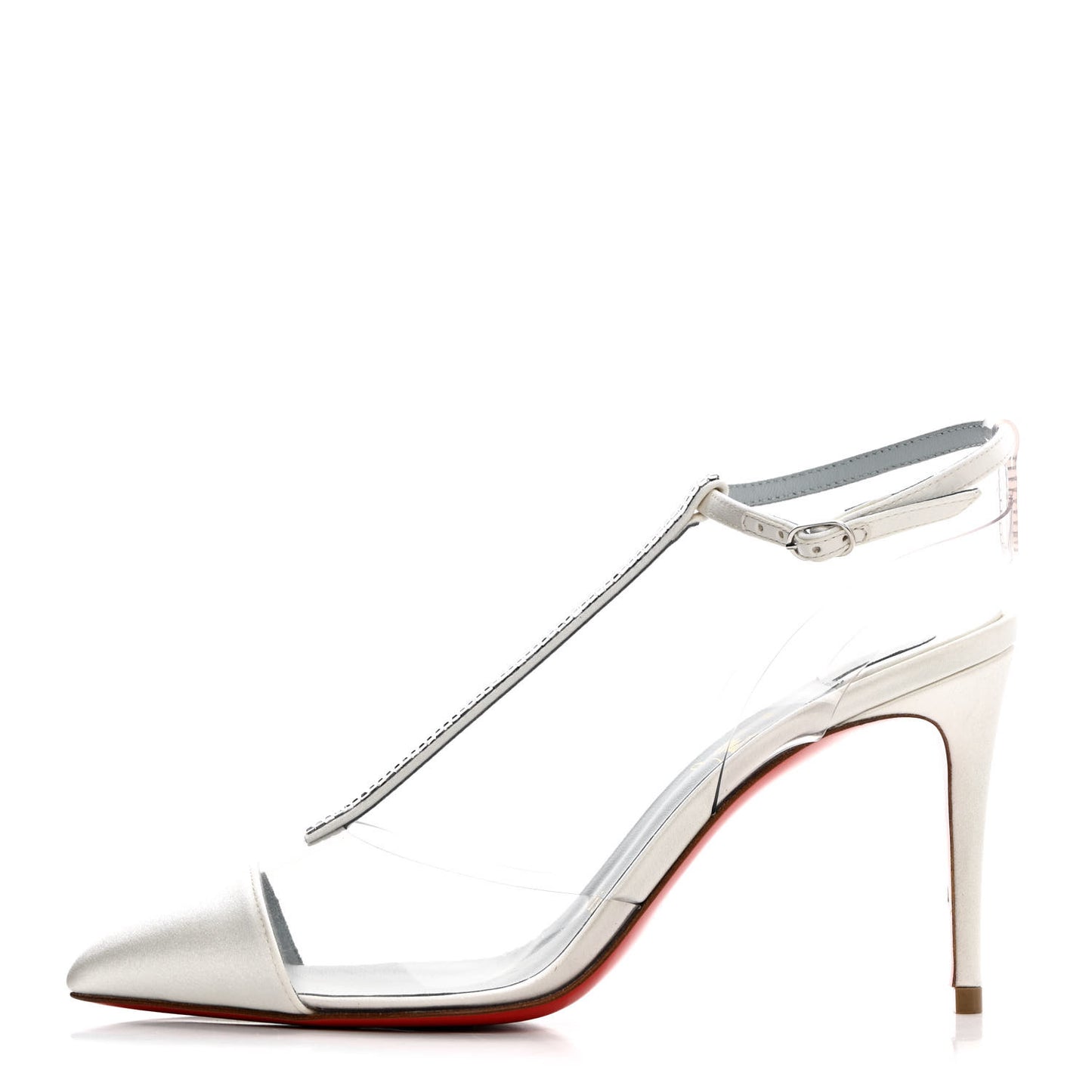 Kid PVC Crystal Nosy 85 Pumps 35 White