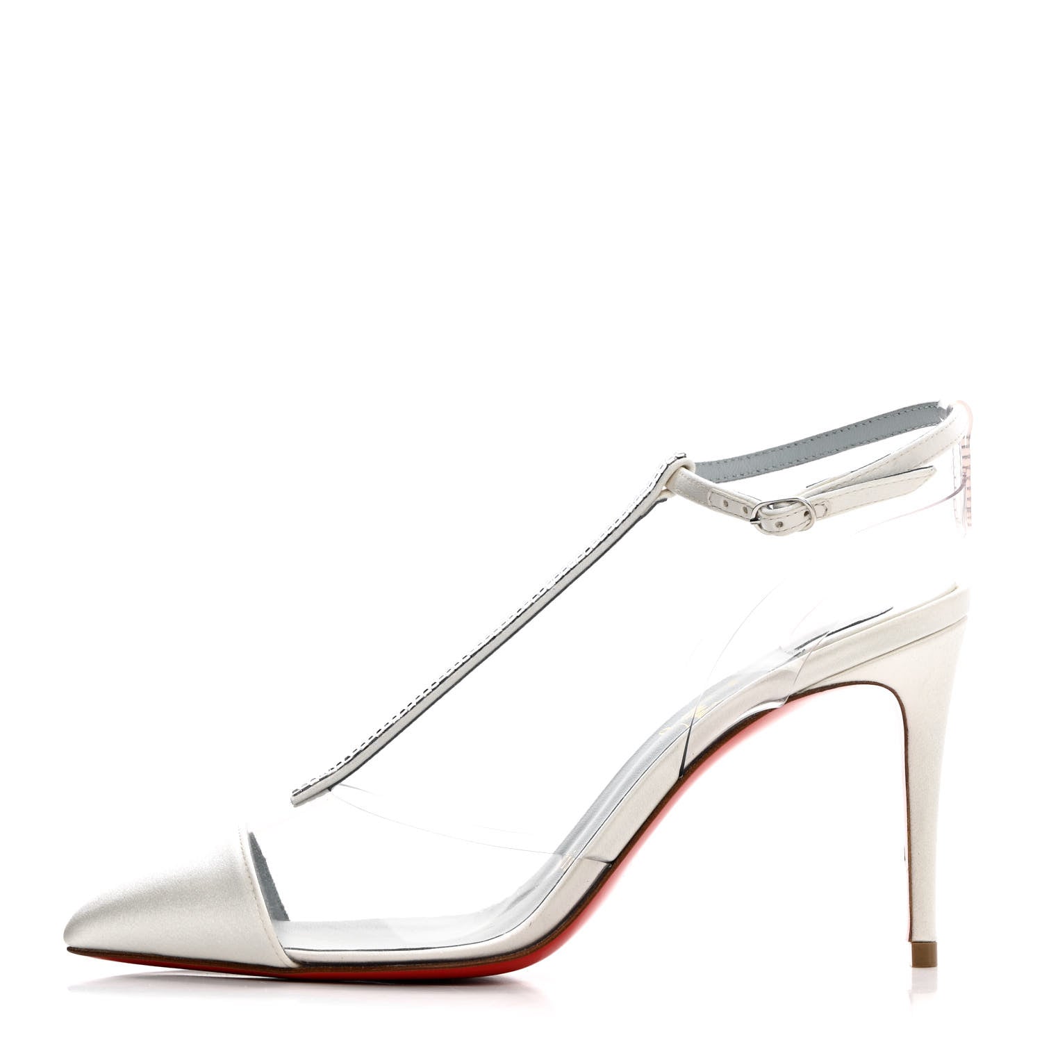 Christian Louboutin Kid PVC Crystal Nosy 85 Pumps 35 White 1 of 11