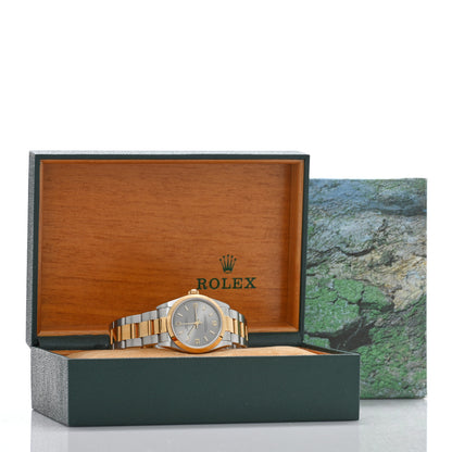Rolex Stainless Steel 18K Yellow Gold 31mm Oyster Perpetual Watch Silver 77483 5 of 5