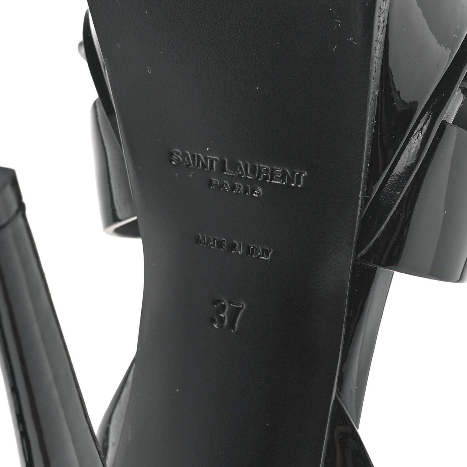 Saint Laurent Patent Tribute 105 Platform Sandals 37 Black 6 of 9