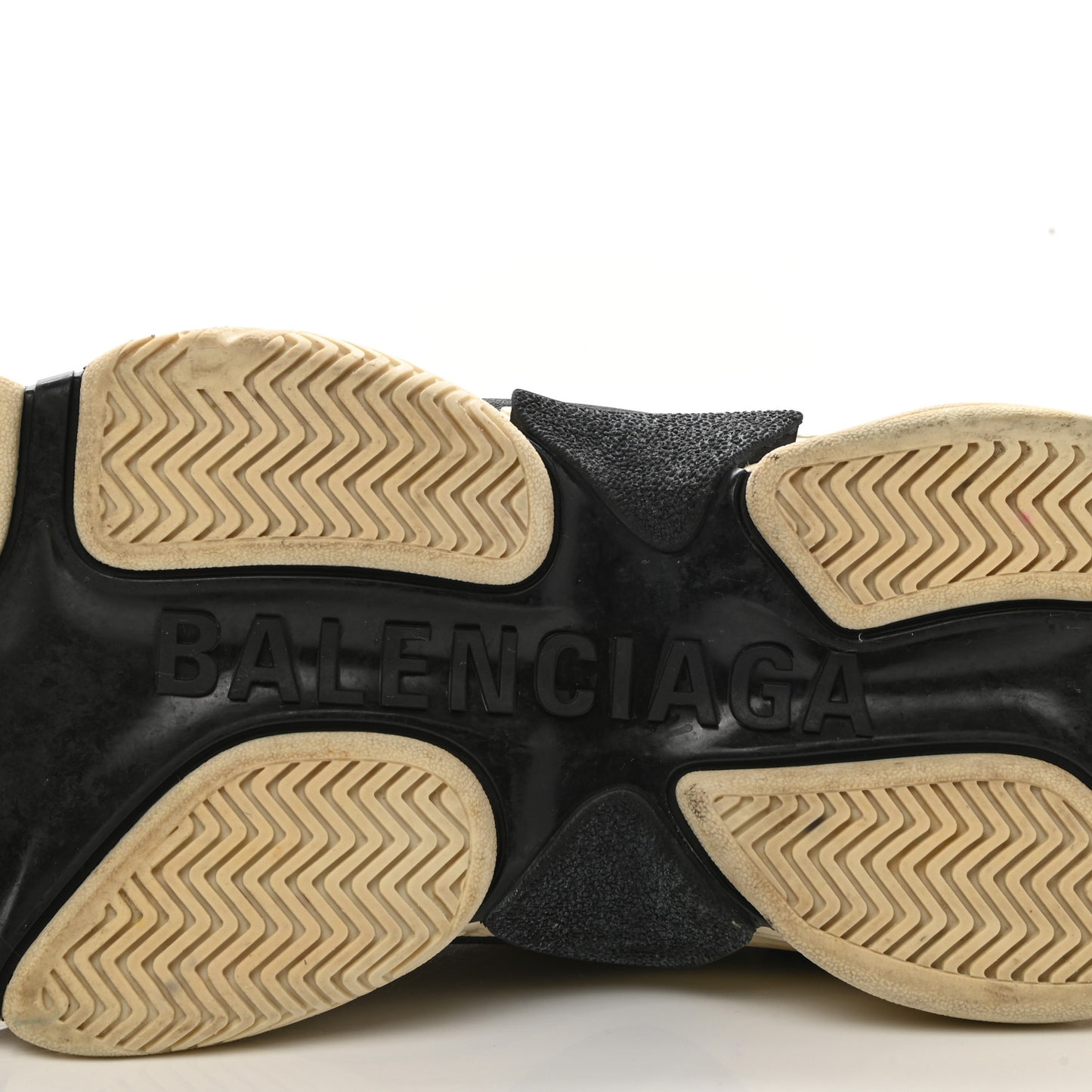 Fabric Mesh Womens Triple S Sneakers 40 Beige Black