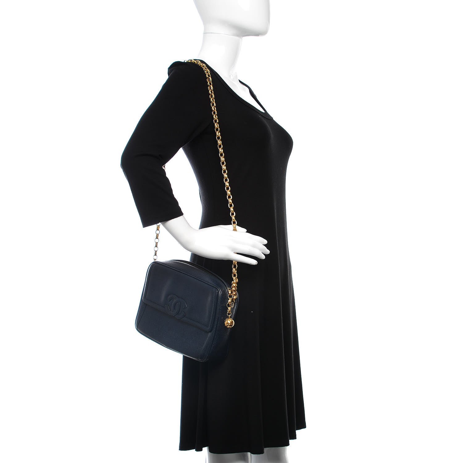 Chanel Caviar CC Camera Case Navy 2 of 10