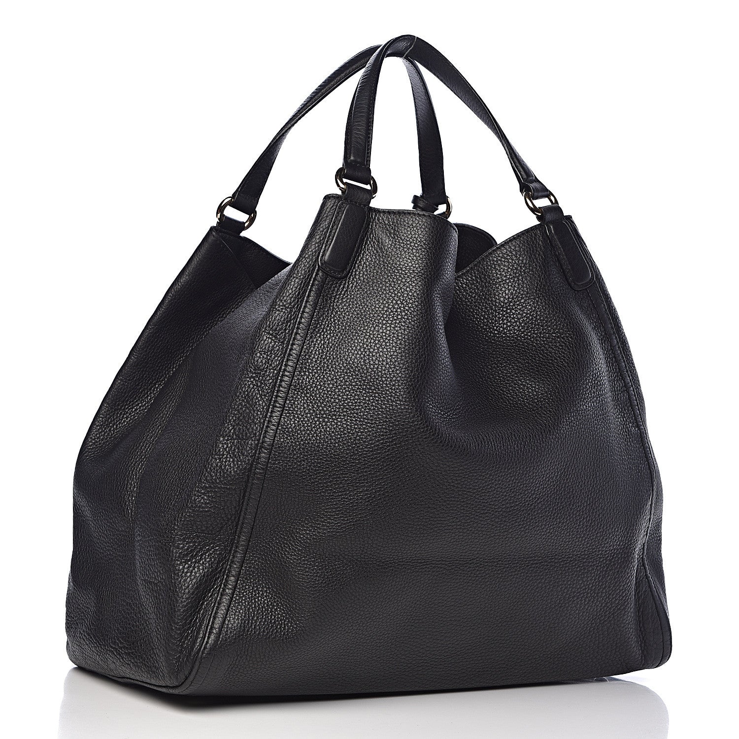 Gucci Pebbled Calfskin Large Soho Shoulder Bag Black 3 of 12