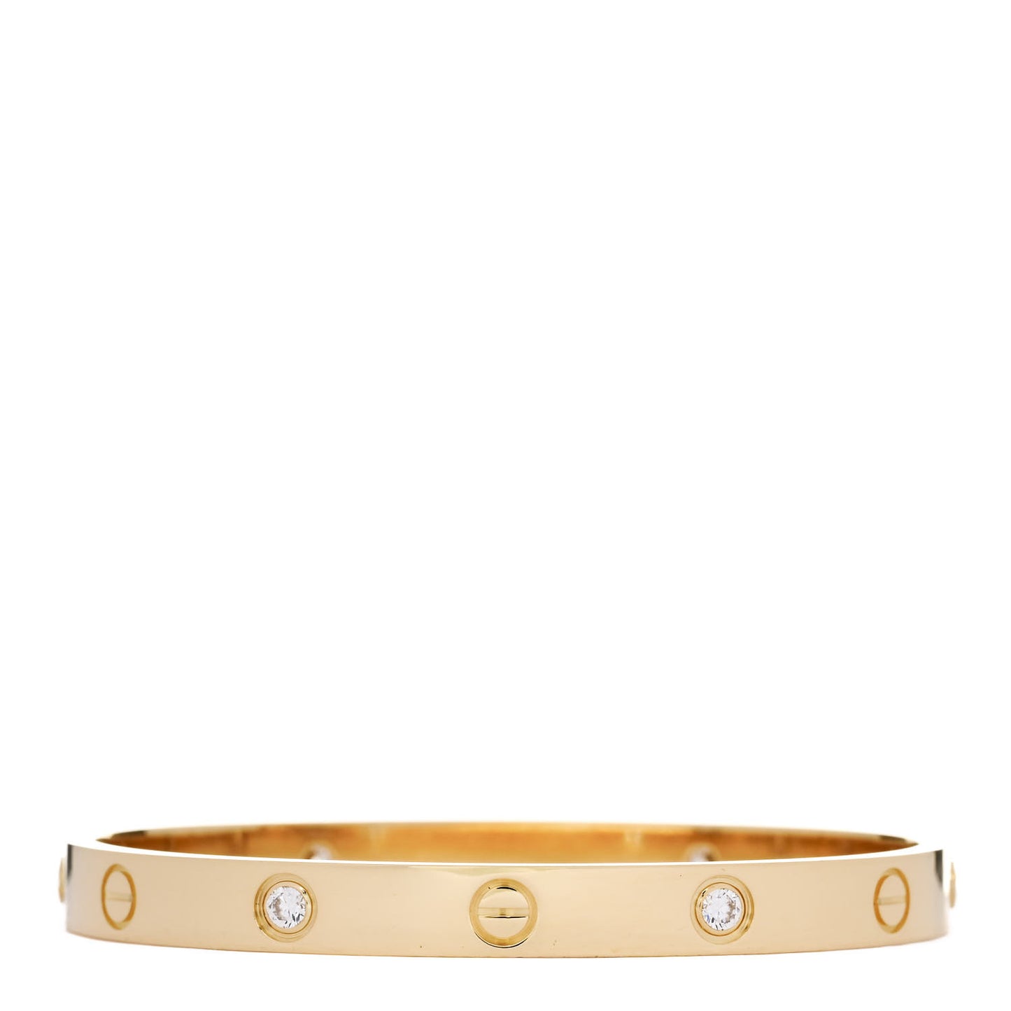 18K Yellow Gold 4 Diamond LOVE Bracelet 17