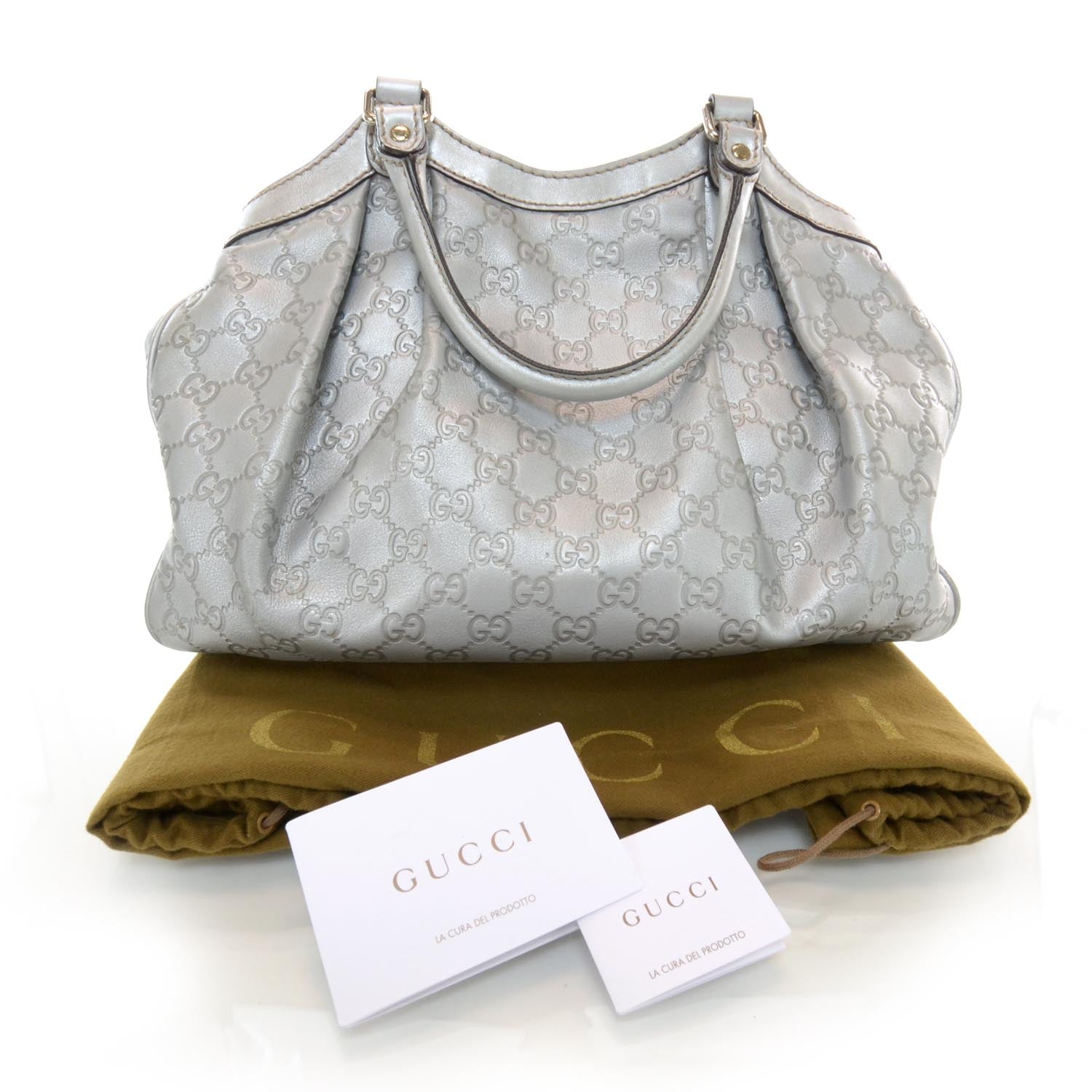 Gucci Guccissima Medium Sukey Silver 3 of 7