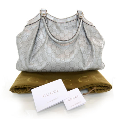 Gucci Guccissima Medium Sukey Silver 3 of 7
