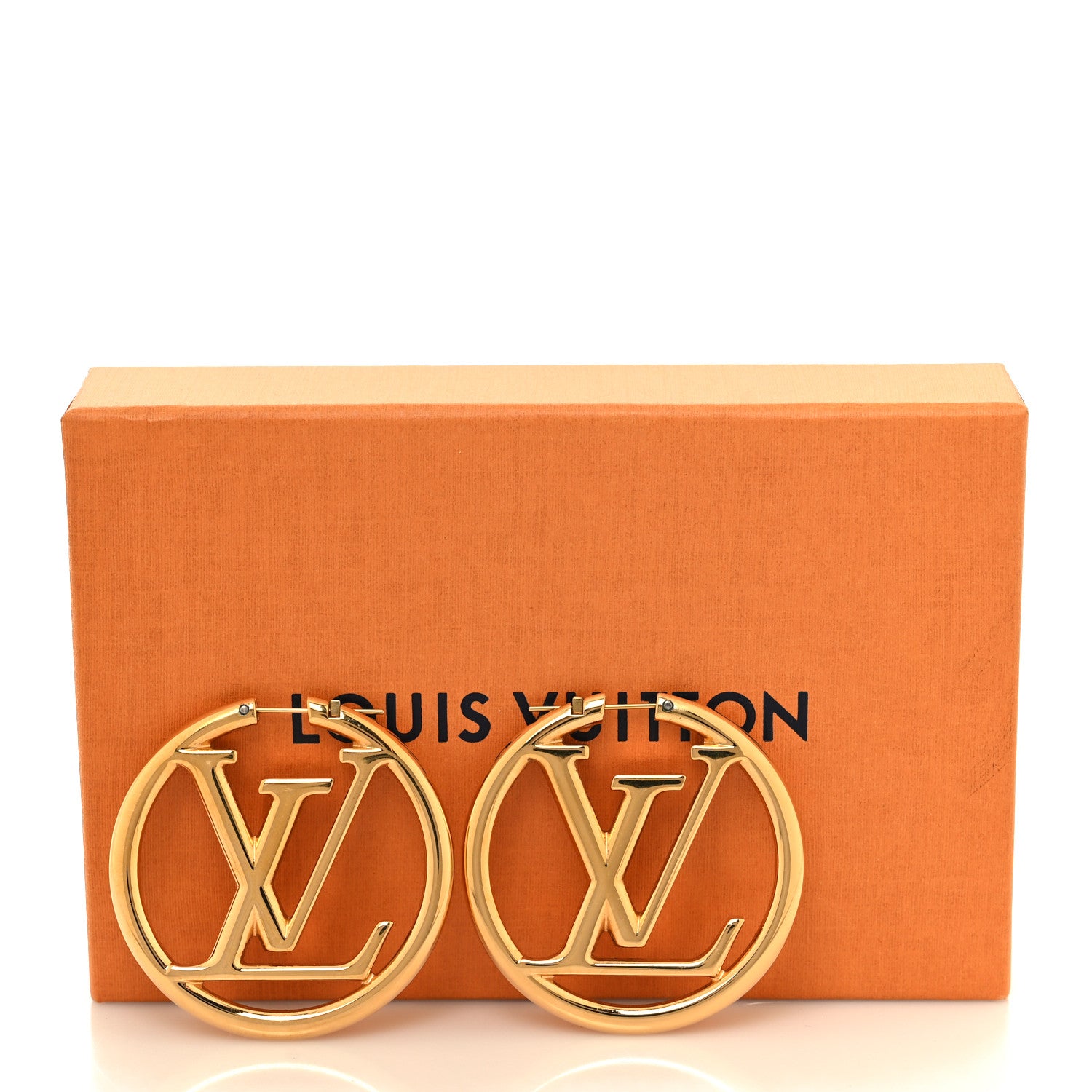 Louis Vuitton Metal Louise Hoop Earrings Gold 5 of 5