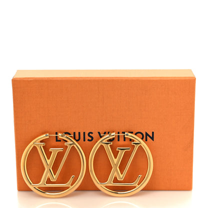 Louis Vuitton Metal Louise Hoop Earrings Gold 5 of 5