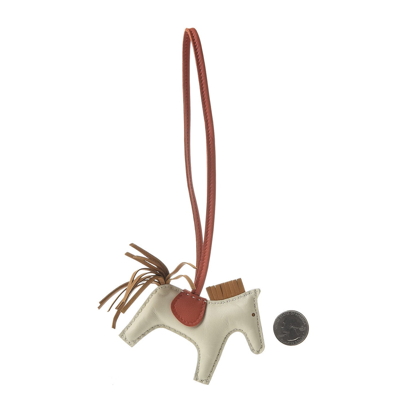 Milo Lambskin Grigri Rodeo Horse Bag Charm PM Craie Sesame Cornaline