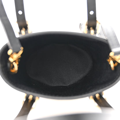 Louis Vuitton Cotton Calfskin Monogram Nano Bucket Bag Black 6 of 11