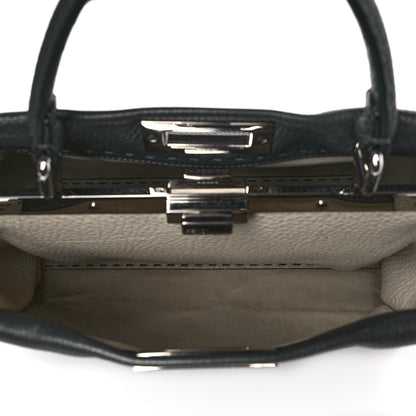 Fendi Cuoio Romano Selleria Bi-Color Medium Peekaboo Iconic Satchel Asfalto Latte 5 of 10