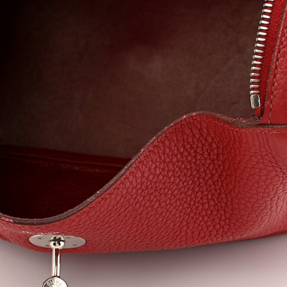 Hermes Taurillon Clemence Lindy 30 Rouge Garance 12 of 17