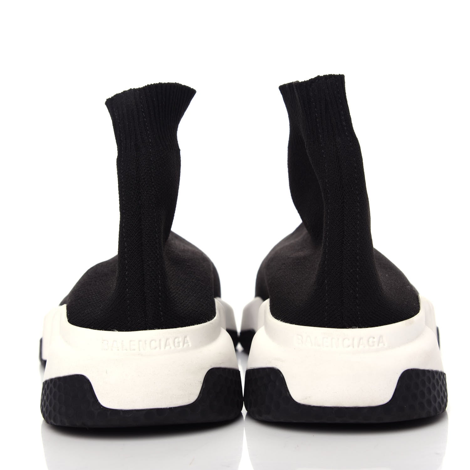 Balenciaga Neoprene Knit Womens Speed Sneakers 38 Black White 7 of 10