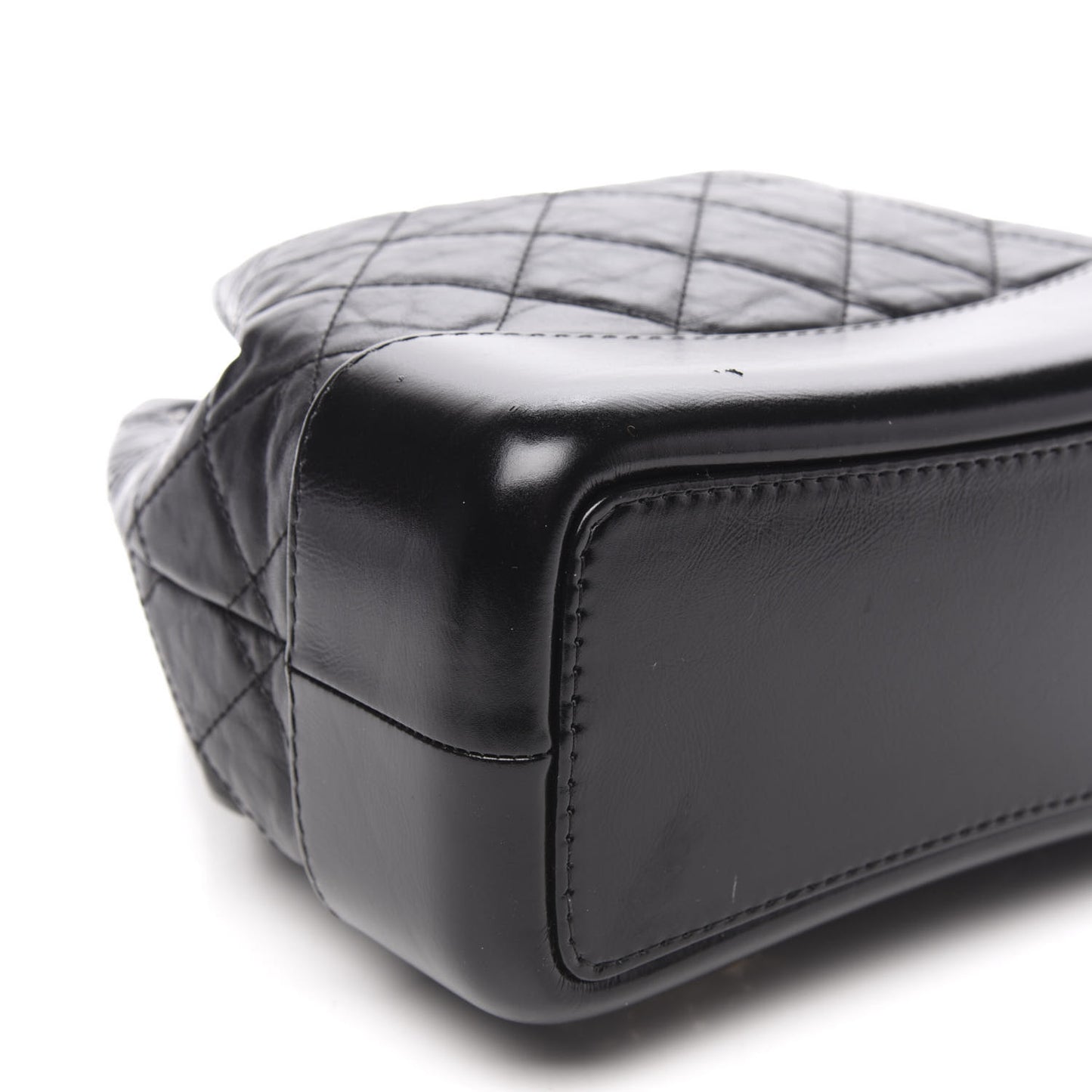 Aged Calfskin Quilted Small Gabrielle Backpack Black