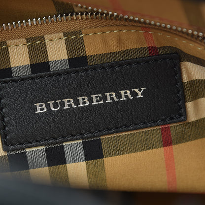 Burberry Derby Calfskin Vintage Check Medium Banner Tote Black 8 of 11