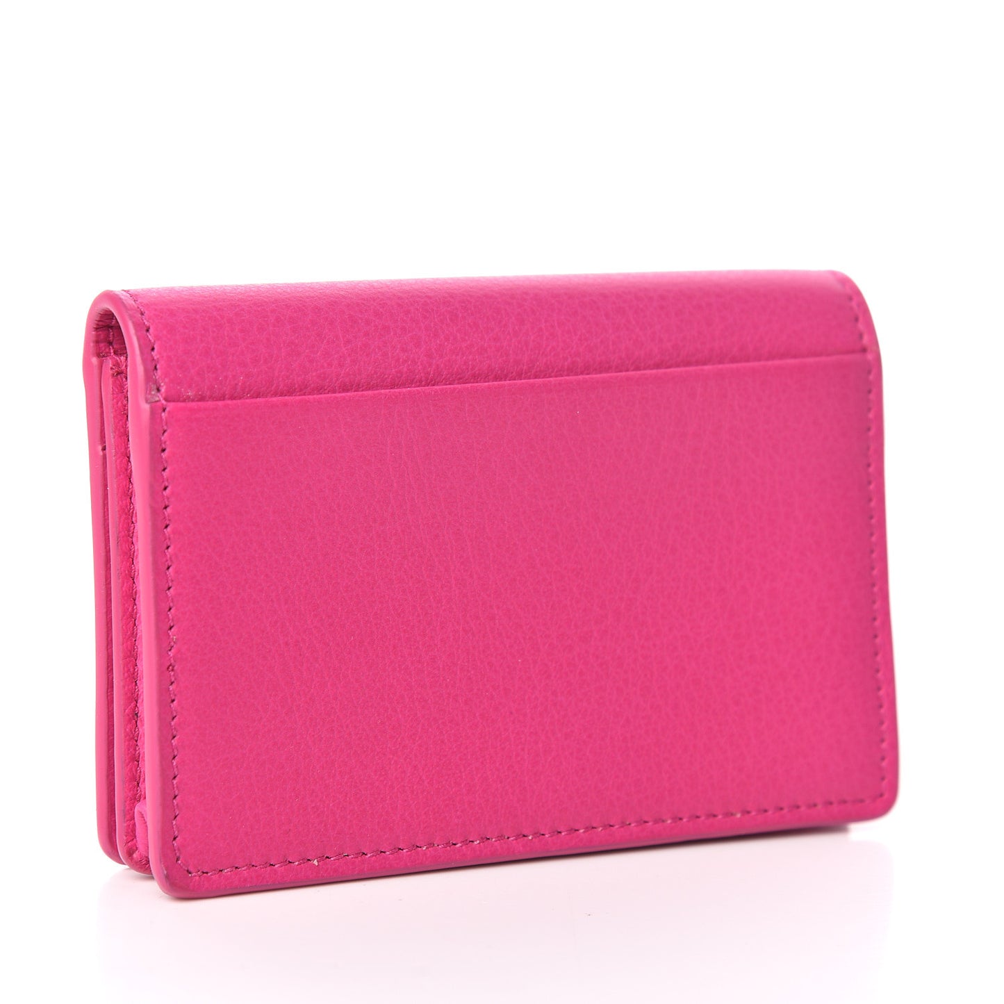 Smooth Calfskin Papier Flap Card Holder Rose Magenta