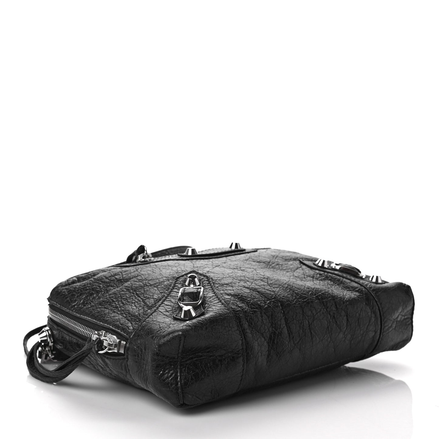 Agneau Classic SIlver Hardware XS Reporter Crossbody Black