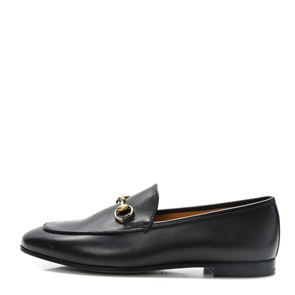 Gucci Lambskin Womens Brixton Horsebit Loafers 37.5 Black 1 of 9