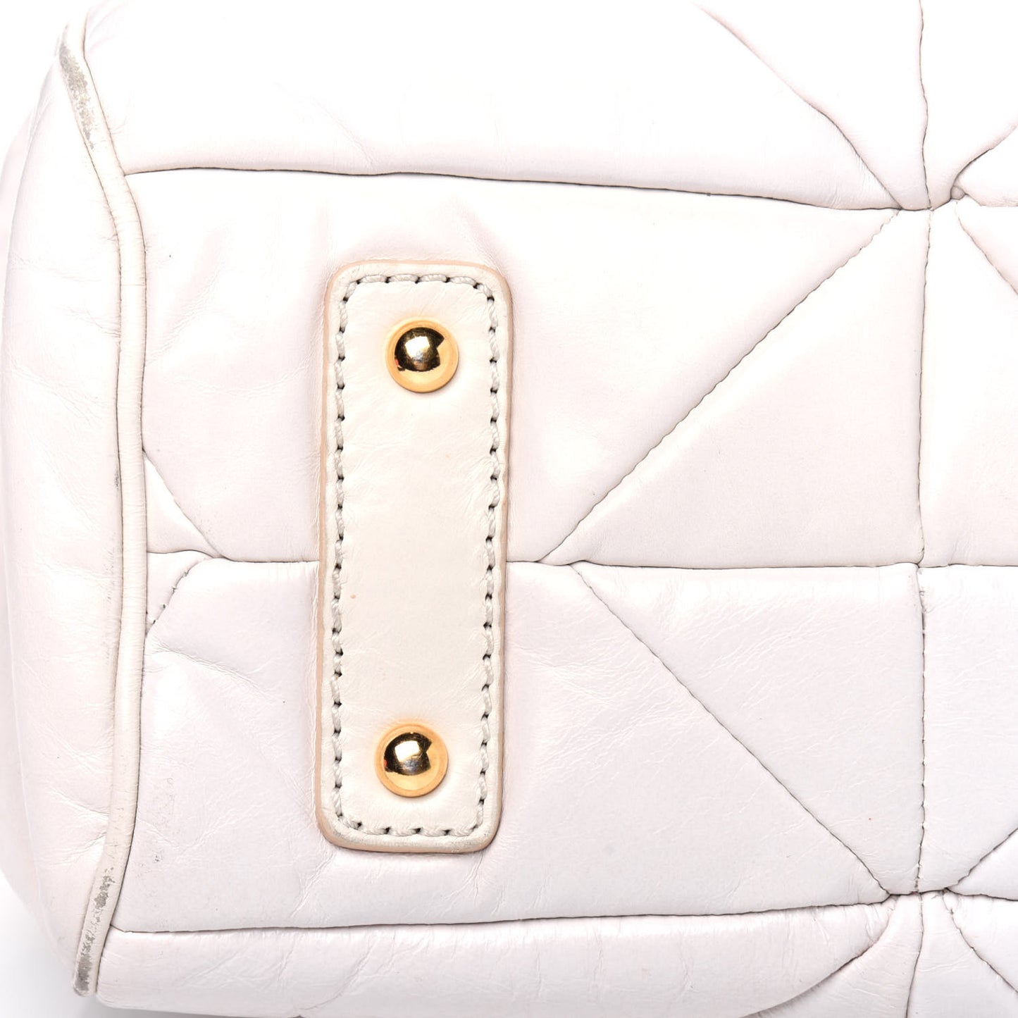 Calfskin Quilted Stam White
