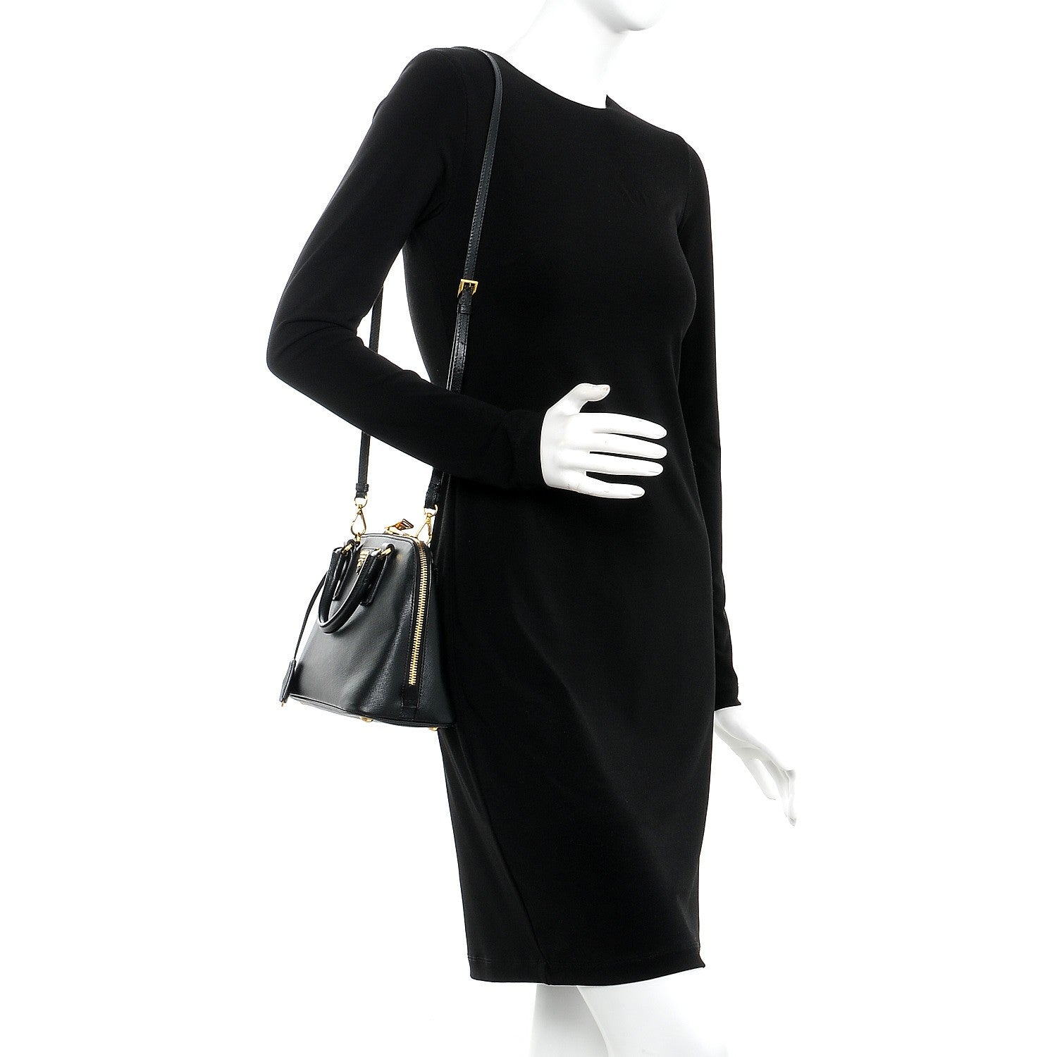 Prada Saffiano Lux Small Promenade Tote Black 2 of 6