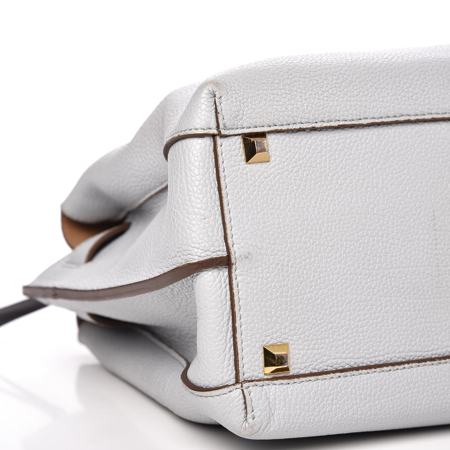 MCM Grained Calfskin Medium Milla Tote Concrete Grey 18 of 27