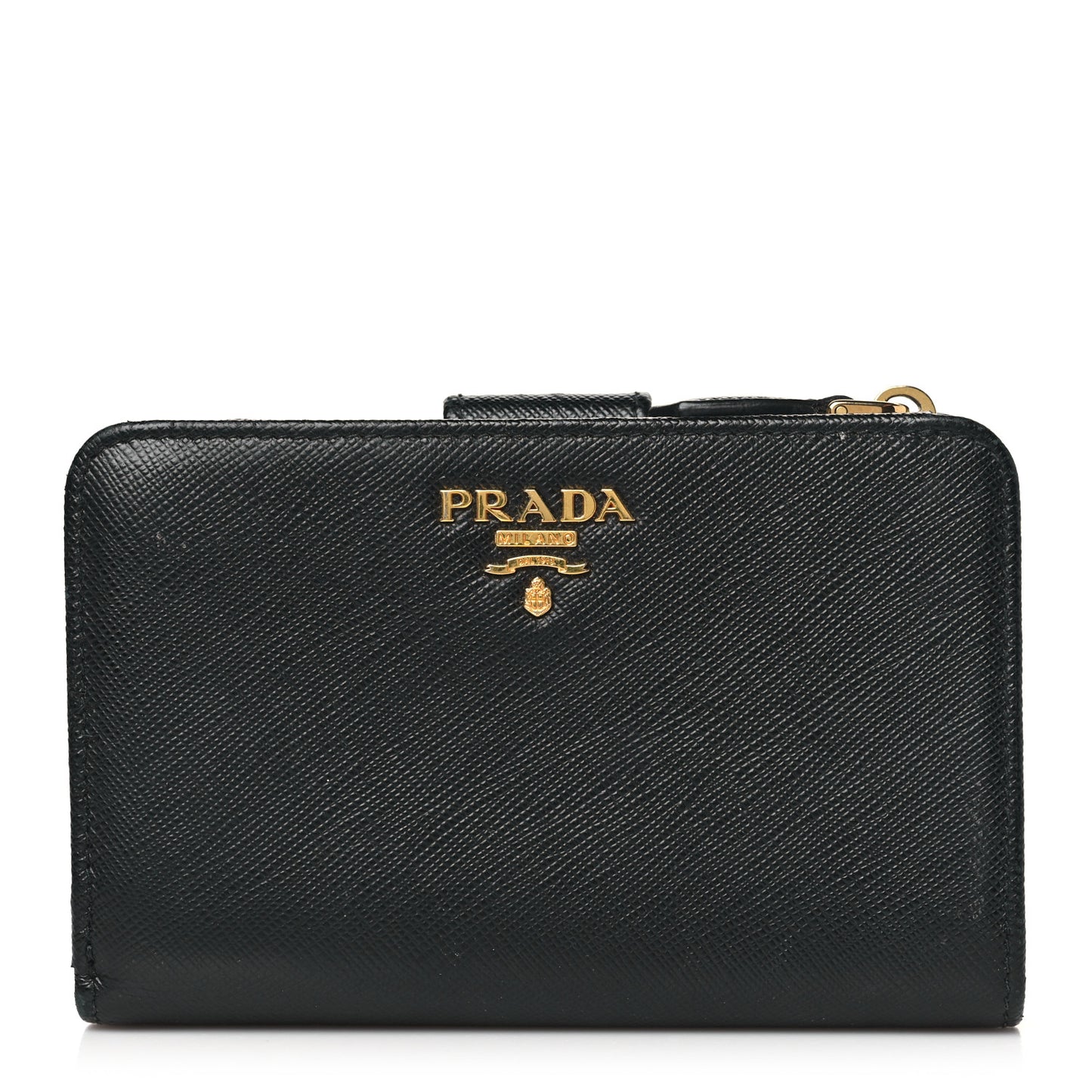 Saffiano Metal Compact Wallet Black Ibisco