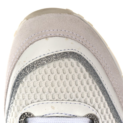 Jimmy Choo Mesh Suede Calfskin Java Sneakers 36.5 White 9 of 12