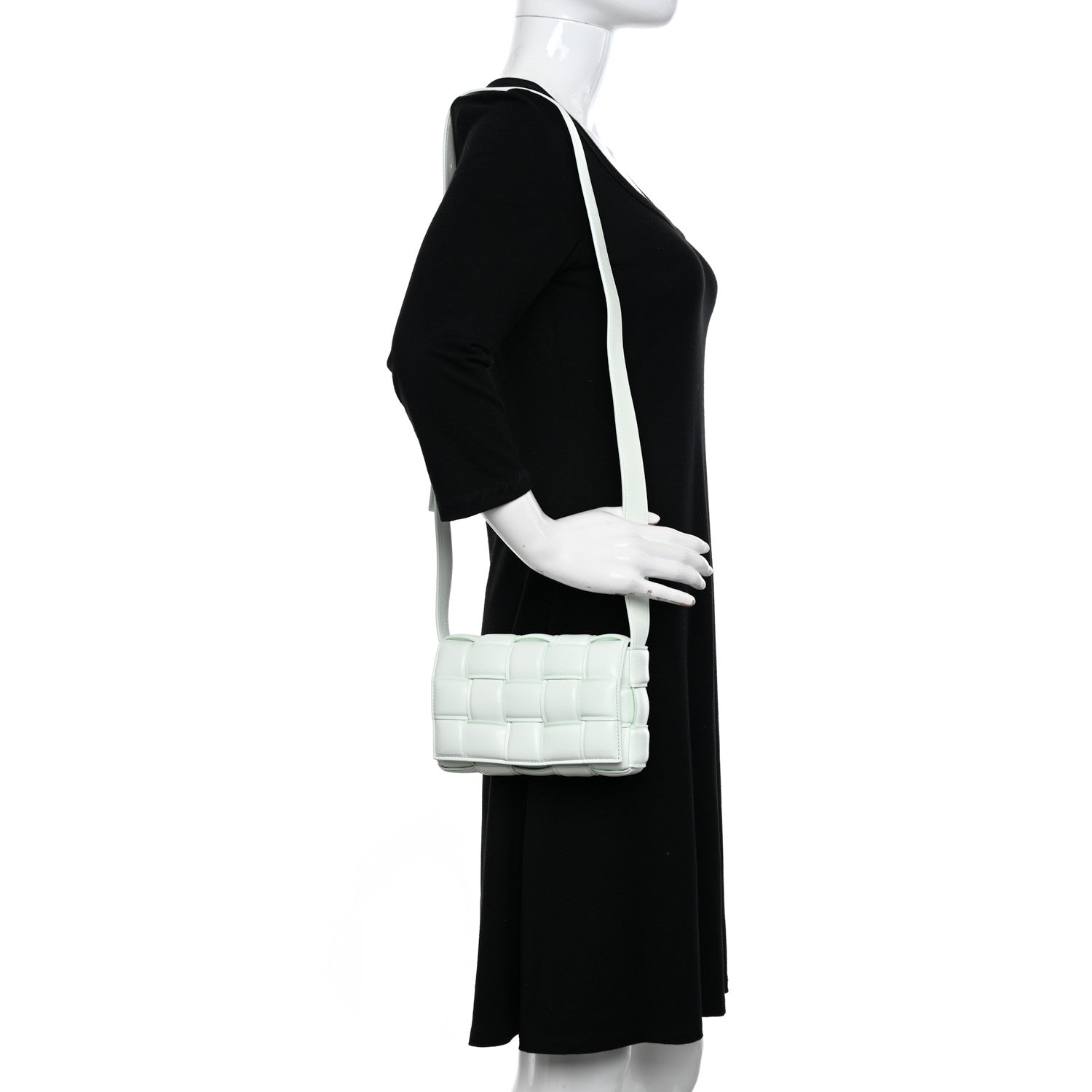 Bottega Veneta Nappa Maxi Intreccio Small Padded Cassette Crossbody Bag Glacier 2 of 9