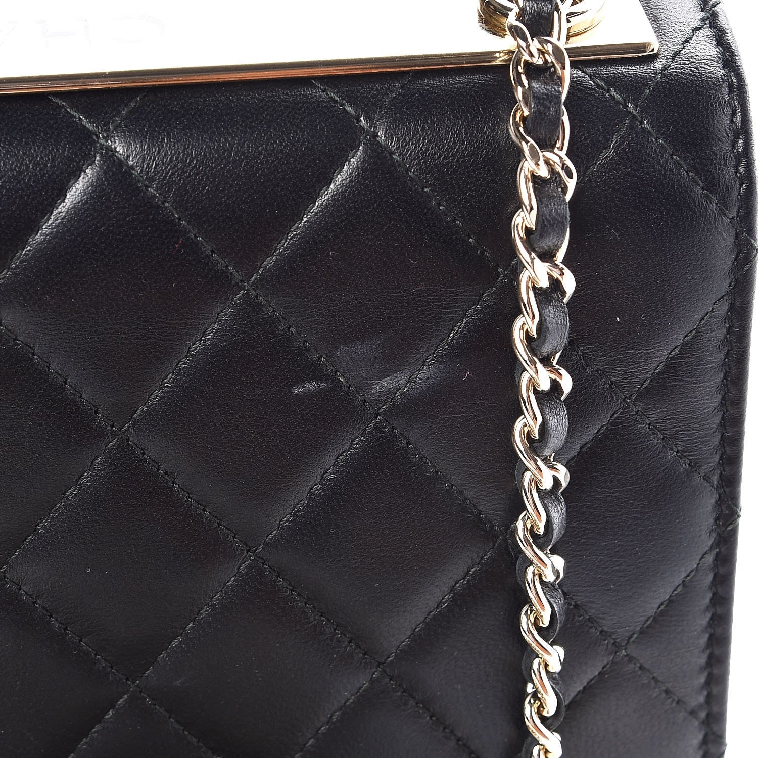 Chanel Lambskin Quilted Trendy CC Wallet On Chain WOC Black 9 of 10