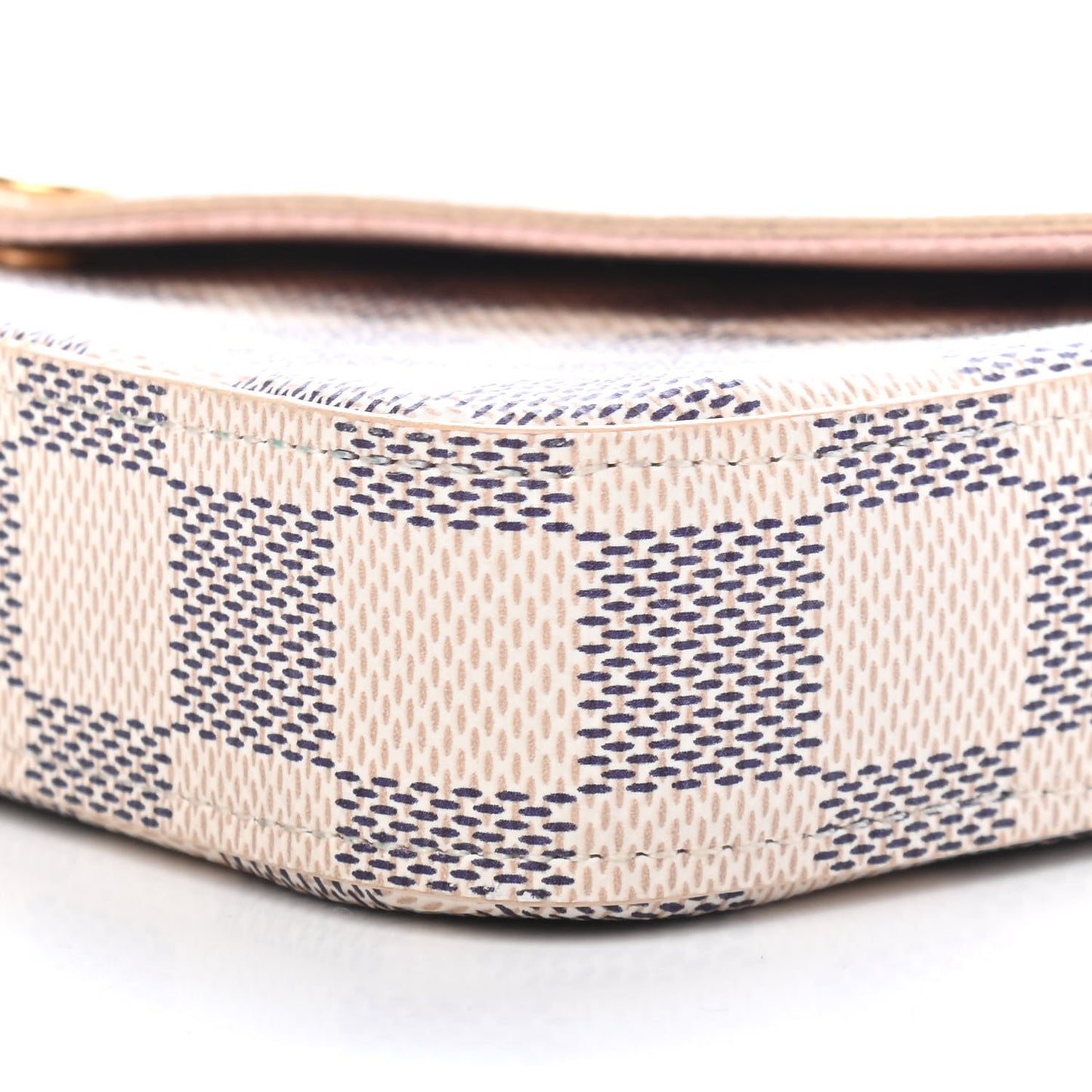 Damier Azur Pochette Felicie Chain Wallet Rose Ballerine