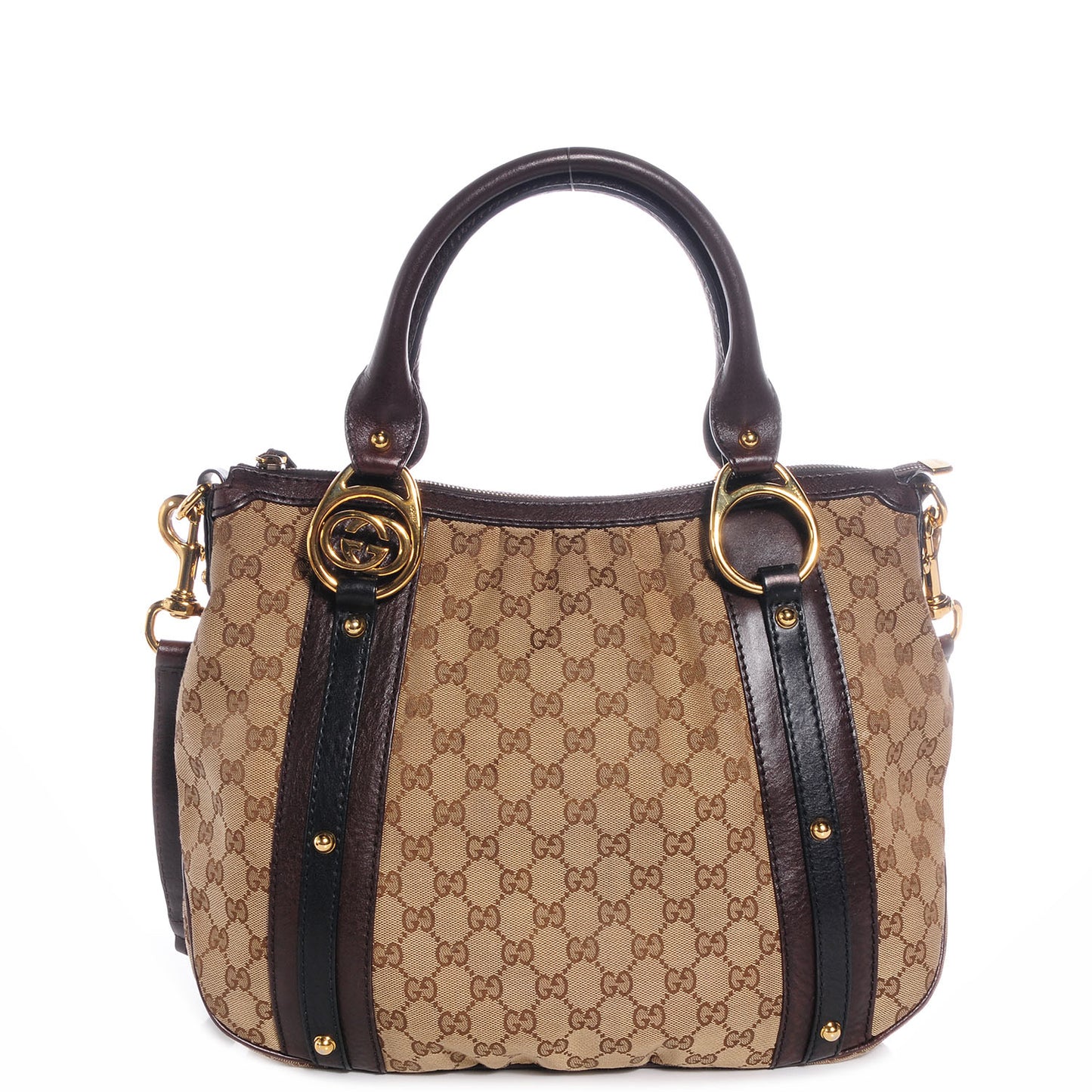 Monogram Interlocking G Tote Dark Brown