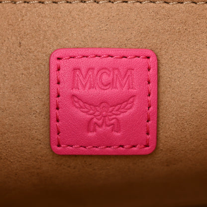 MCM Vintage Jacquard Monogram Mini Aren Shoulder Bag Pink 6 of 10